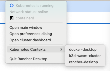 Rancher Desktop Preferences Wasm